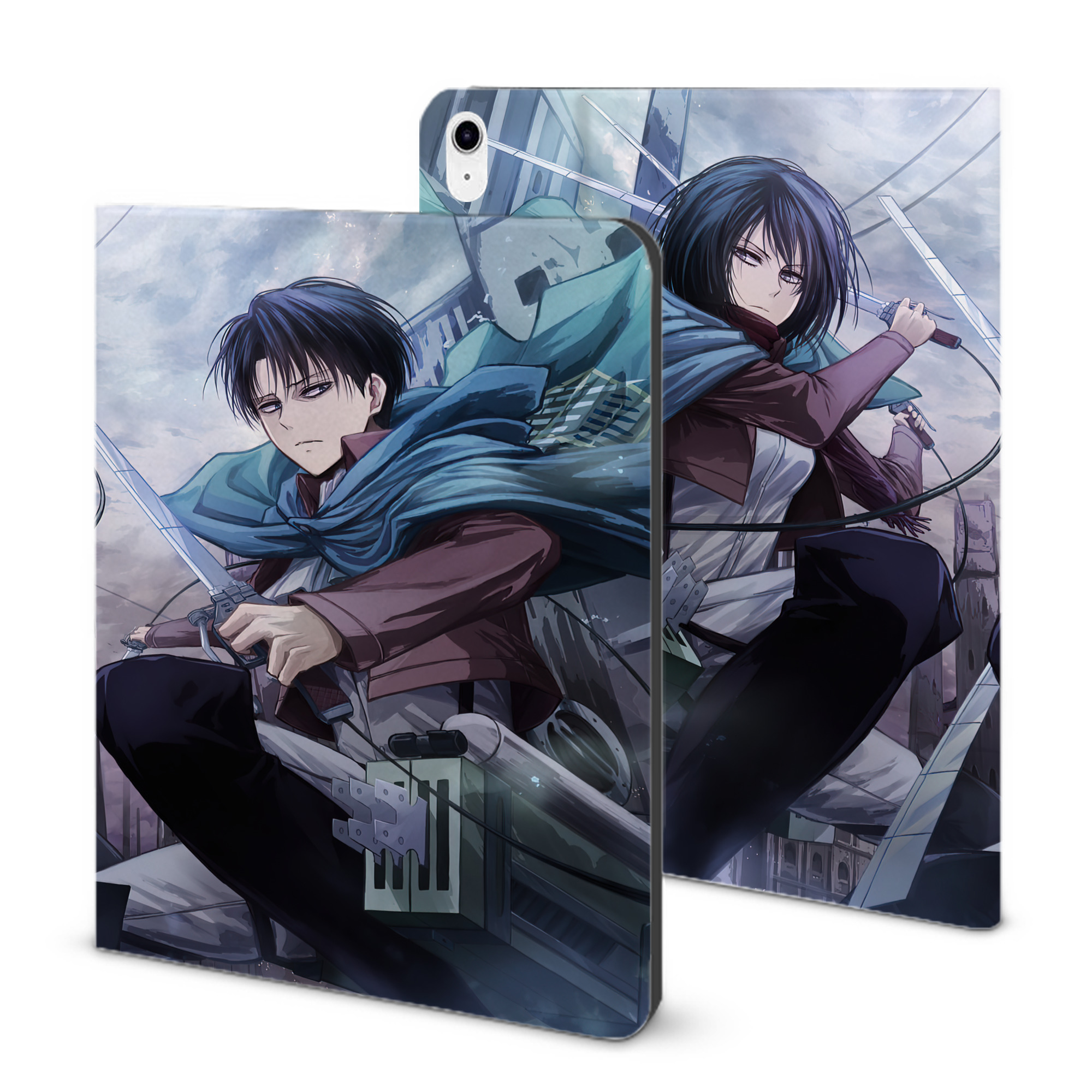 （画像用） 進撃の巨人 Attack on Titan IPad ケース ブック型 PUレザー TPU 耐衝撃 軽量 薄型 ペン収納なし 全面保護 IPad 各モデル対応